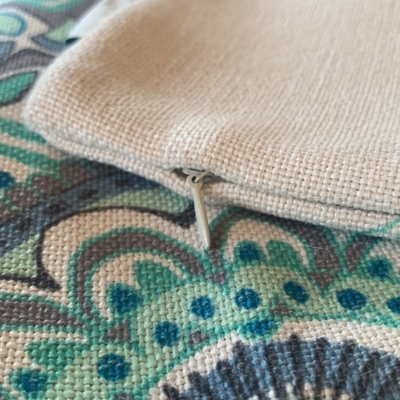 Mandala Pillow Cover Blue Teal Black Canvas 17” x 17” Square - Picture 4 of 4